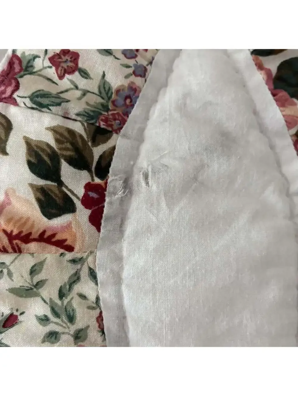 Double Wedding Ring Quilt Queen 80x82 Floral Patchwork All Season Bedding
